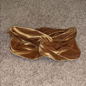 Free people yellow velvet headband/turban.
